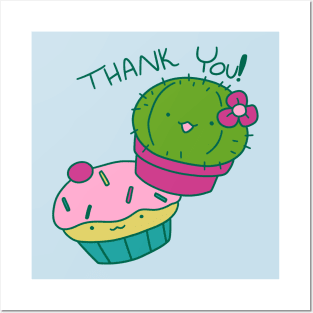 Cactus and Cupcake Thank You Posters and Art